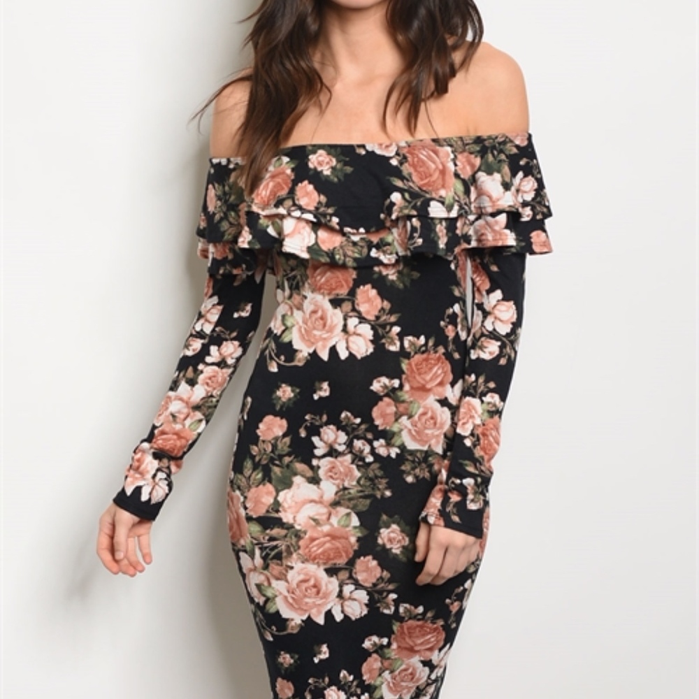 🌷 SALE🌷 Rose Ruffle Dress - Picture 2 of 3